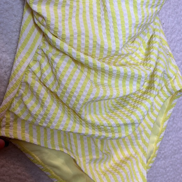 Yellow Striped Women's One Piece Swimsuit - Picture 2 of 4